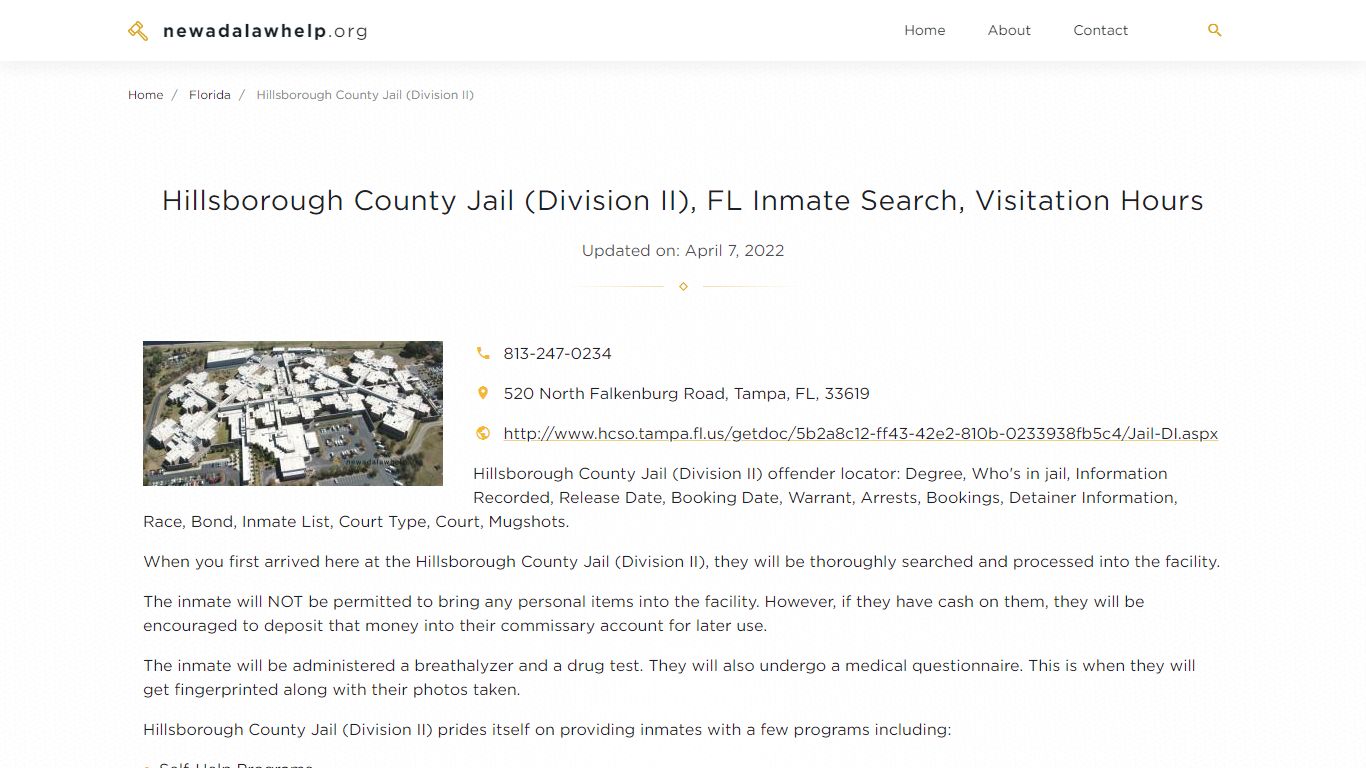 Hillsborough County Jail (Division II), FL Inmate Search ...